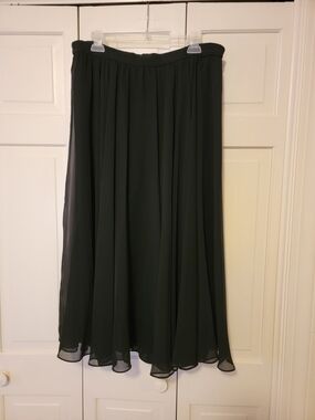 Adrianna Papell Black Chiffon Maxi Skirt Size 12 EUC